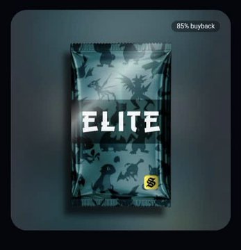 A dark teal package labeled "ELITE" features dinosaur silhouettes and a yellow logo, with an "85% buyback" tag in the corner.