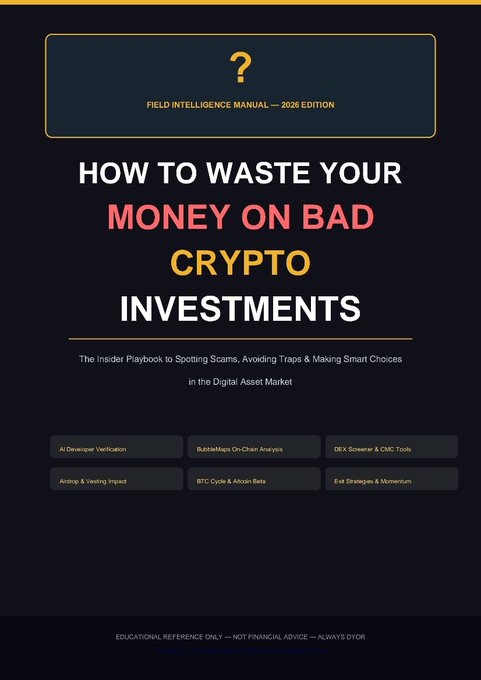 The image features a black background with white text that reads "How To Waste Your Money On Bad Cryptocurrency Investments". The title of the post, "Launching on Amazon bookshelves soon", indicates that the content is related to cryptocurrency investing or trading.