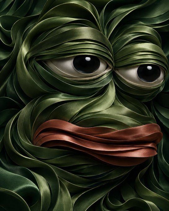 A digital artwork depicting a sad face made of swirling green leaves, with realistic human-like eyes and a frowning mouth formed by red-brown leaves.