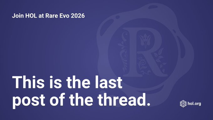 The image features a blue background with white text. The text reads "This is the last post of the thread." Below this, there's an illustration of a flower design. The text also includes the words "join HOL at Rare Evo 2016" and "This is the last post of the thread."