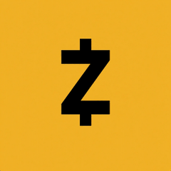 A bold black Zcash (ZEC) "Z" symbol logo is centered on a yellow square background, representing the cryptocurrency discussed in the post about Zcash's NU7 network upgrade.