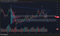 The image is a visual representation of various charts and graphs related to cryptocurrency trading. It shows different types of charts including a candlestick chart displaying price trends for Bitcoin and Ethereum over time. The image also includes a radar chart, which provides information about the values of different cryptocurrencies on a wide range of indicators such as price, market capitalization, and trading volume. Overall, this display is used to analyze and understand patterns in cryptocurrency trading data and how different factors influence their prices.