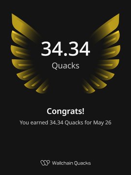 The image depicts a poster celebrating Quacks, an online marketplace where users can create and share their digital artworks, such as logos or illustrations. The text on the poster congratulates the user on earning 34.34 Quacks and announces that they are due for payment next Saturday at 8 am. The poster also mentions that this is an independent platform, allowing creators to price and manage their own value.