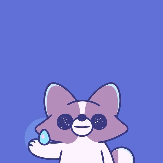 A simple illustration of a smiling gray and white cat holding a glowing teal orb against a solid blue background.