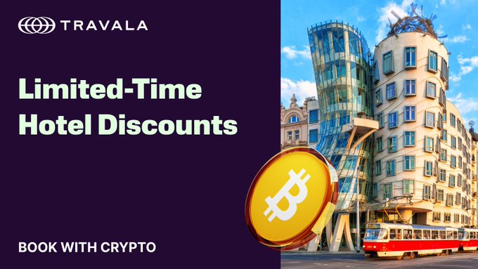The image features a large hotel building with a dome-shaped roof, which appears to be a part of a cityscape. The text "Book with Crypt" is written below the image, suggesting that there might be an opportunity for travelers to book their accommodations using cryptocurrency.