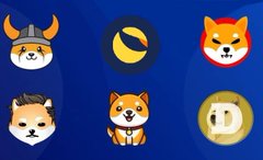 The image shows six circular cryptocurrency icons on a blue background, including a Shiba Inu dog (Shiba token), a moon symbol, a fox (MetaMask), a small dog (Dogecoin), a dog with a hat (Floki), and a bear (Band/Band Protocol). The caption accompanying a post about the Coinbase Vice Chair's optimistic remarks on the Clarity Act passing suggests these crypto icons represent the bullish sentiment driving the "1 yard line" momentum toward crypto regulation.