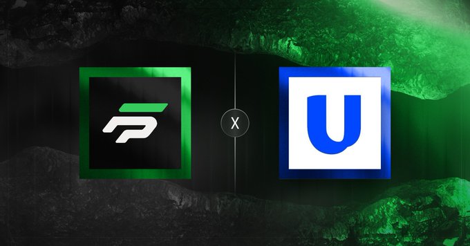 Promotional graphic featuring the Paragix logo on the left and the Unstoppable Domains 'U' logo on the right, separated by an 'x' on a dark green background.