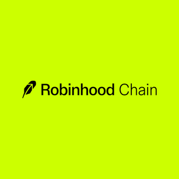 The image displays the Robinhood Chain logo featuring a black quill/feather icon next to the text "Robinhood Chain" on a bright green background. This branding relates to the post discussing an ecosystem report on Robinhood's crypto chain, where the green color scheme represents the company's signature branding.