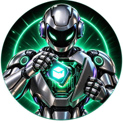 A futuristic chrome robot with glowing green eyes holds a glowing cube displaying an envelope/mail icon, set against a radiant green energy background, symbolizing automated crypto communication or on-chain alerts.

The image reinforces the post's theme of on-chain hot narratives, with the robot and messaging icon visually representing automated crypto tracking and timely blockchain updates (like CZ's "hat" post and Cashcat announcements) shared across #sol and #bsc networks.