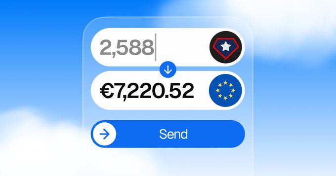 The image shows an advertisement for sending money through SEPA or ACH. The text indicates that users can send USAT directly to a bank account without any delays or fees, making it a convenient way to transfer funds quickly.