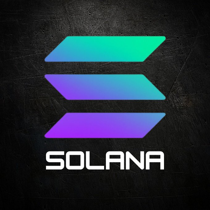 The image displays the Solana logo, featuring its signature purple-to-green gradient stacked bars above the word "SOLANA" in white text, set against a dark textured background. This visually anchors a post celebrating $SOL's price growth on July 4th over multiple years, from $0.9 in 2020 to $172.7 in 2025.