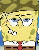 A close-up of SpongeBob SquarePants wearing a camouflage military hat and tie, with a smug expression. The image humorously relates to the post about Cupsey's significant earnings, implying strategic or tactical success in switching to Axiom.