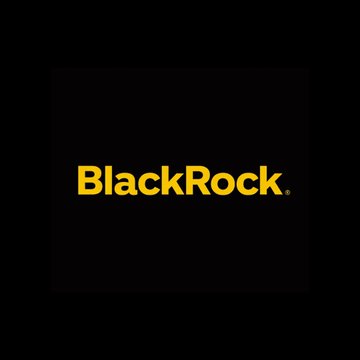 The BlackRock logo is displayed in gold lettering on a dark brown background.