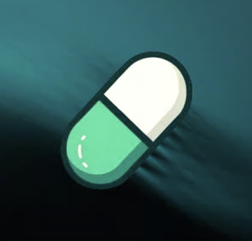 A green and white pill capsule floats in a dark, shadowy space, symbolizing the speculative "pill" or remedy narrative often associated with crypto trading. The image complements the post's hype about Pumpfun's milestone and altcoin picks like $ZBCN, evoking the idea of a "magic pill" for making money in DeFi.