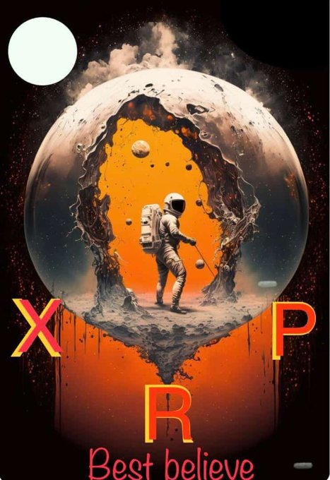 The image features a poster with an astronaut standing inside a glass globe that has been split open by a hole. The poster also includes text that reads "Best believe" and "#Ripple is going to announce some news in few days". This suggests that there might be some exciting news or updates related to Ripple, the cryptocurrency platform, soon to be shared with the world.