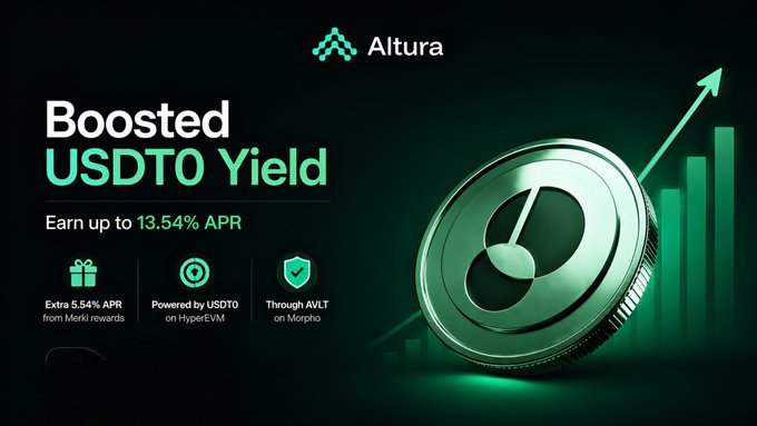 The image features a green coin with a white dot on top of it, which appears to be a Bitcoin token or cryptocurrency. The background of the image is black, making the coin stand out prominently. Below the coin, there's text that reads "Booster USDT yield". This suggests that the coin is being promoted as an opportunity for users to earn money by participating in a specific activity related to the USDT token.