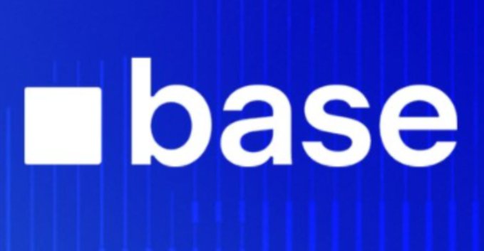 Logo of the cryptocurrency exchange Base, with a blue background featuring vertical light streaks.