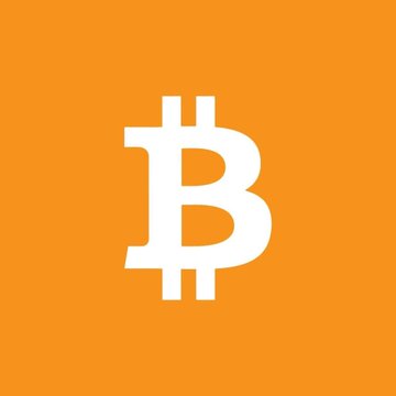 An orange square icon featuring a white Bitcoin symbol (₿) in the center, representing the cryptocurrency Bitcoin.