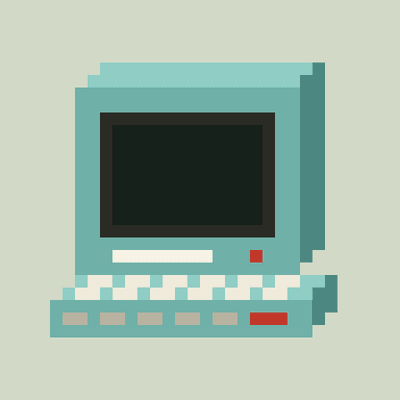 A pixel art illustration of a retro teal desktop computer with a dark monitor, white keyboard, and red accents. The image complements the post's theme of "burning" tokens, evoking the classic "this is fine" meme aesthetic as the user humorously laments spending 3M $OTC tokens just to activate their Desks while noting NFTs remain undervalued.