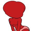 A small red cartoon-style character with a large round head, standing against a white background. The image appears to serve as a playful mascot or avatar accompanying the bullish XRP post about NFTs.