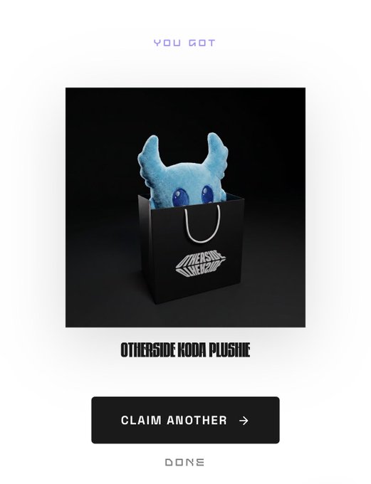 The image features a stuffed animal, likely a blue monster or dragon plush toy, sitting inside a black shopping bag. The text "bought a KODA for the culture" suggests that someone has purchased this item as a gift for others who share their interests in KODA toys and collectibles.