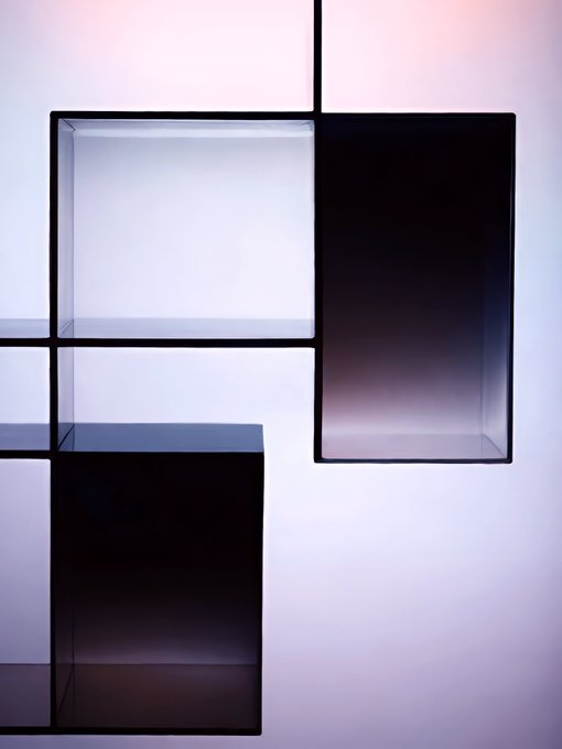 A geometric arrangement of nested black squares floats against a soft lavender gradient background, creating an abstract minimalist composition. The layered, interconnected frames visually echo the post's theme of "Cognitive Leap," with each step-like progression suggesting the expansion of thought and mental growth.