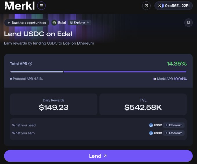 The image features a screenshot of a dashboard that displays information about a Bitcoin lending platform called Merki. The dashboard is filled with various data points, such as interest rates, returns, and payments. One interesting detail shown in the image is that the yield should be underwritten instead of believed by @merkl_xyz, which suggests that they might have uncovered something suspicious or inaccurate about a particular lending transaction. There are also links to different webpages on the Merki platform related to lending and cryptocurrency, providing more information about how it operates. Overall, this dashboard provides users with essential details for evaluating the performance of their lending activities in the Bitcoin ecosystem.