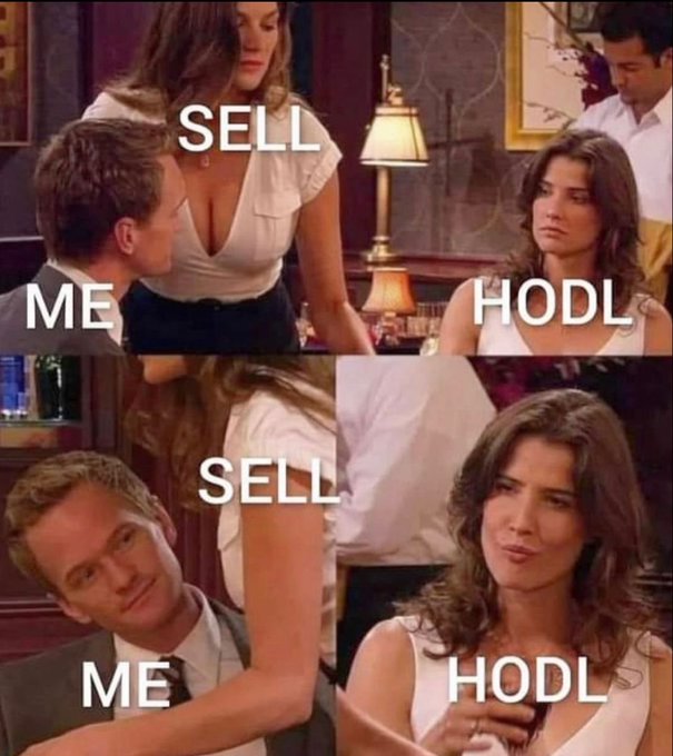 The image features a collage of four photos with text overlaying them. The first photo shows a man wearing a suit, while the second photo depicts a woman dressed in a white dress. The third photo has a man wearing a tie, and the fourth photo shows a woman wearing a white dress. Above each photo, there is text that reads "sell me hodl" or "focus on what is in the image". These texts are likely meant to be humorous or satirical, as they reference Bitcoin and cryptocurrency transactions while also referencing the collage of photos with the same theme.