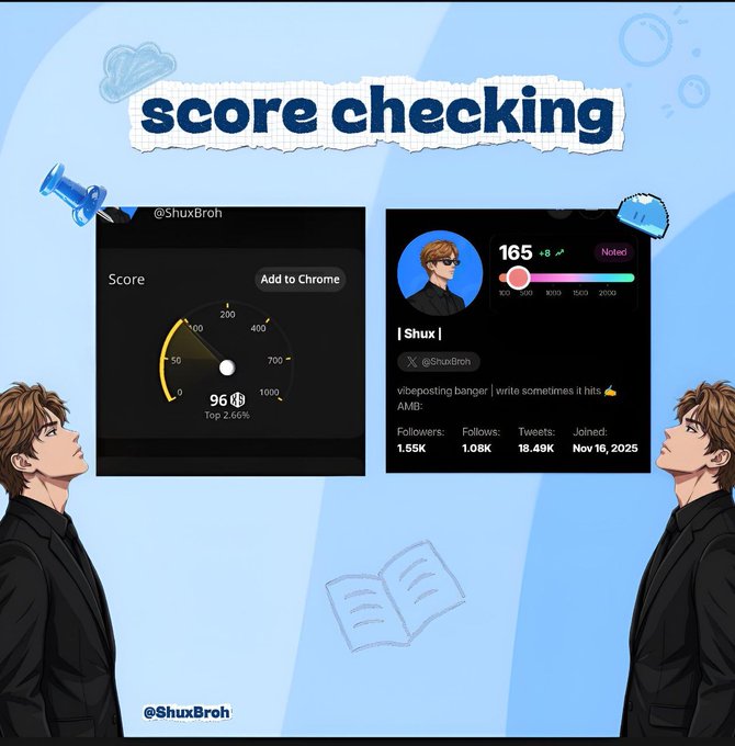 The image features a collage of two separate images with text overlay, providing an insight into a gaming scenario that includes information about a game scoreboard. One of the two images shows a man looking at the top right corner where the scorecard is displayed. The other image has text related to a social media post which reads "score checking". 

These two images come together to create an engaging collage with relevant and relatable content for gamers and social media users alike, as well as a reference to game scores in Sorsa.