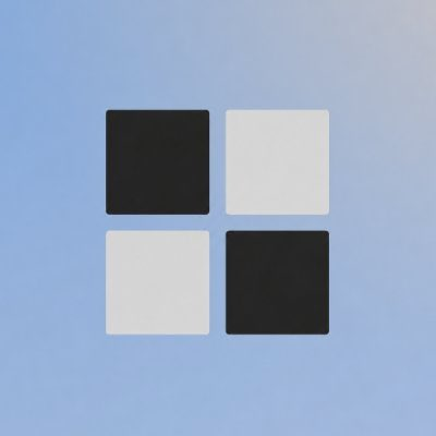 A minimalist geometric logo featuring four alternating black-and-white squares arranged in a checkerboard pattern on a light blue background represents the Coinbase index $INDEX. The clean, grid-like design symbolizes structure and growth, visually reinforcing the post's optimistic outlook on tokenized stocks and the token's potential $500M–$1B+ valuation.