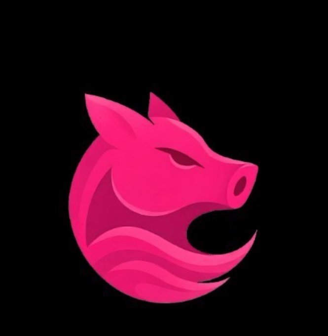 The image features a pink pig head logo, which is a stylized representation of a pig's face or head. It is set against a black background, making the pink pig stand out prominently. The image also includes text that reads "Good morning, #algofam One thing that stands out about $HOG is that it'S more than just a token,it'S an ecosystem being built on #algorand A growing DApp An active Discord community Trading bots that make engagement easier." This information provides context to the image and highlights the pig head logo's significance.