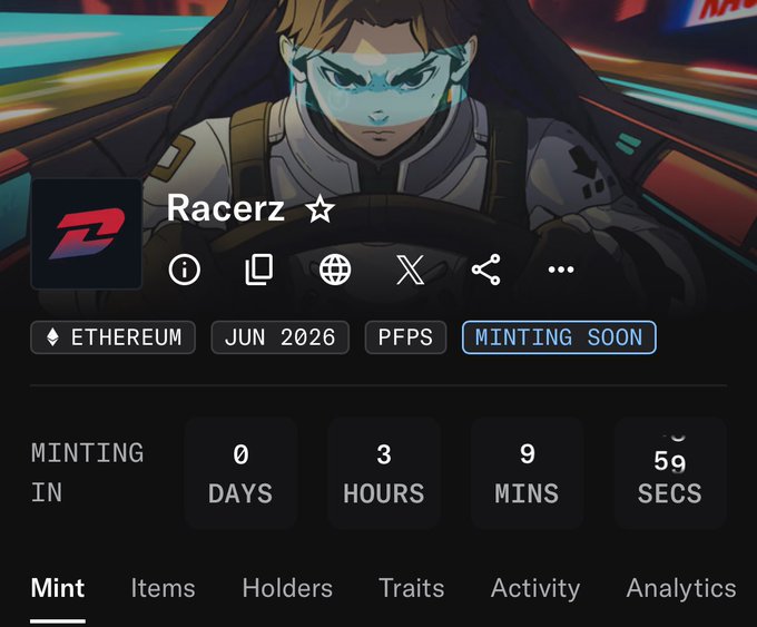 The image shows a post about a video game called "Racerz" that has been released recently, with details of its release date and time. The post also mentions that there are several projects worth watching, including one named Mint. The post is written in a casual tone, suggesting it might be a personal message or a social media post from someone who enjoys the game.