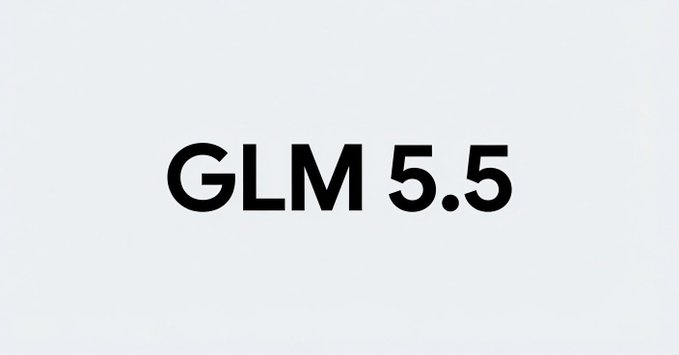 A simple graphic with bold black text reading 'GLM 5.5' centered on a white background.