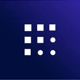 A minimalist dark blue icon depicting a 3x3 grid of white squares and dots, symbolizing an app or AI interface, accompanies the announcement of Fetch.ai's rollout of custom AI agents at universities in the U.S. and U.K., including San José State and Cal State Long Beach.
