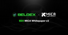 A dark banner featuring the logos for 'BELDEX' and 'MICA' with the text 'BDX MICA Whitepaper v2' in green.