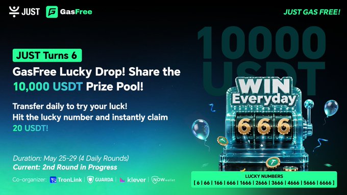 The image features a gasfree lucky drop round advertisement that appears to be advertising the gasfree casino website. The ad displays a slot machine as part of the promotion, which could potentially offer rewards or winnings for playing. Additionally, there are balloons in the background and text surrounding the main elements of the ad.