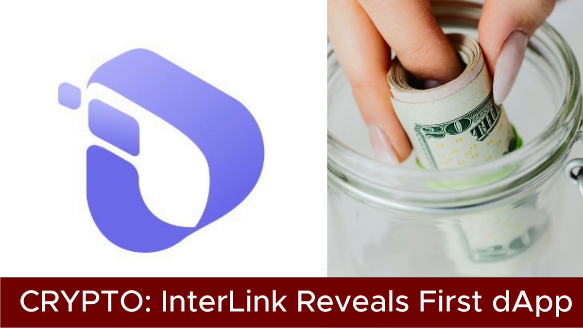 The image features a logo of a blue "U" with a purple "I" below it, accompanied by text that reads "Crypto: Interlink Reveals First dApp Backing Interlink ( @inter_link ) will soon unveil the first application selected for funding and incubation under its ecosystem growth initiative. The team said dApps are essential for creating demand for ITL and expanding network utility". This image is related to a post about Cryptocurrency, specifically about the Interlink Reveals First dApp that was recently launched by Interlink.