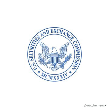 The official blue seal of the U.S. Securities and Exchange Commission (SEC) featuring an eagle, olive branch, and arrows, with the Roman numerals MCMXXXIV. The watermark "@watchemewsx" appears in the lower right.