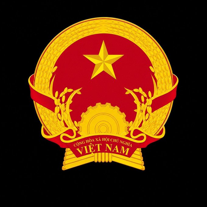 This image displays the official emblem of Vietnam, featuring a red background, a golden star, and the text "VIỆT NAM" which directly relates to the post about Vietnam's crypto legislation.