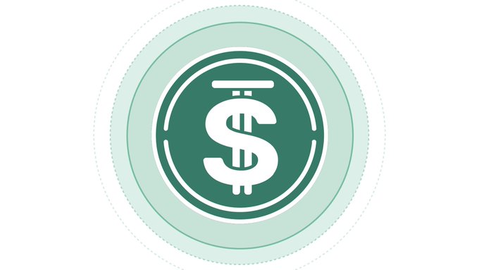 A green circular USDC (USD Coin) stablecoin logo with a stylized '$' symbol in the center, surrounded by concentric circles on a white background.