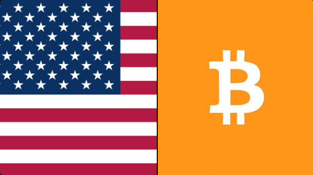 A side-by-side graphic featuring the American flag alongside the Bitcoin "₿" logo on an orange background, illustrating the post's comparison of Bitcoin's price on the 4th of July over the past decade—showing significant volatility but a long-term upward trajectory from $683 in 2016 to a projected $108,000 in 2025.