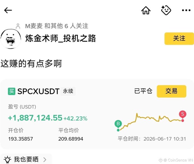 The image displays a screenshot of an app with information about SPCXUSDT. The app shows various stock charts for different companies, including Bitcoin. There are multiple stocks represented, such as SPCX, USDT, and others. The position of these stocks in relation to each other can be observed on the chart. The app also includes a chat bubble featuring a cartoon character, possibly a dog or a bear, which could be used for user interaction. Additionally, there is an option to set up alerts based on certain criteria such as price movements and time intervals. The post mentions placing an order at least a couple hundred million dollars, indicating the significance of the stocks being watched in this app.