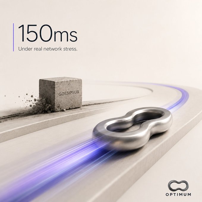 The image features a silver car with two wheels, which appears to be moving at high speed along a track. The car's position indicates that it is traveling under real network stress, as evidenced by the fragmentation of the internet. The text on the image reads "150ms Under real network stress."