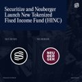 Cover art for the Neuberger Berman Securities and Neuberger Launch New Tokenized Fixed Income Fund (HINC), featuring logos for Securitize and HINC.