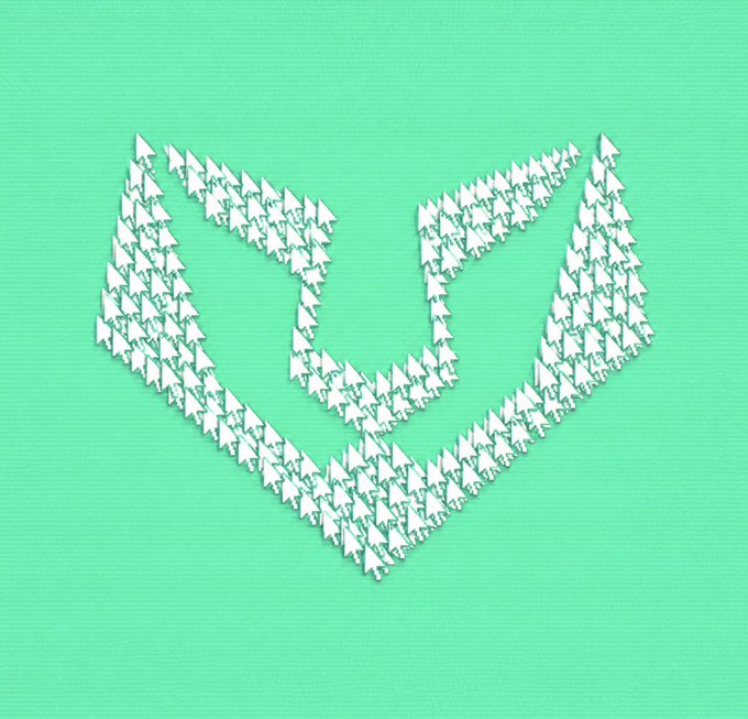A green textured background featuring a large logo composed of small white tree icons arranged in a curved, angular design.