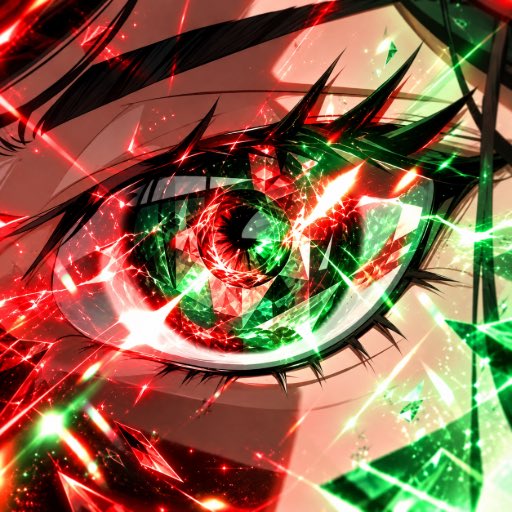 A striking anime-style eye with a vivid red and green shattered iris symbolizes the dramatic "Act 3" breakthrough and competitive market clash referenced in the post, visually representing the bold transition from a 10M-cap coin to its successor, $ACTIII.