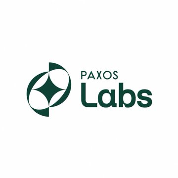A minimalist logo for 'PAXOS Labs' featuring a stylized circular design in dark green against a white background.