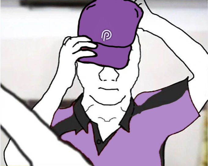 A stylized illustration of a person wearing a purple cap with a 'P' logo, rendered in a sketch/fill style.