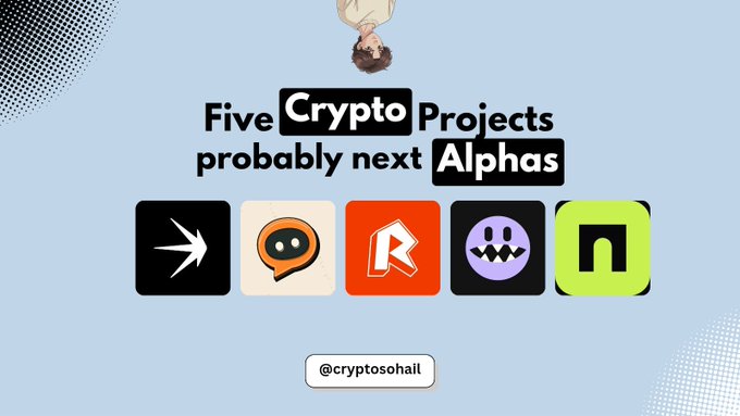A thumbnail graphic reading 'Five Crypto Projects probably next Alphas' with five crypto icons below and the handle @cryptosohail.