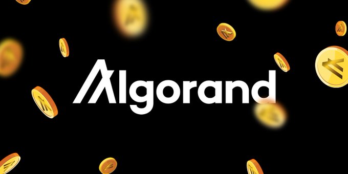 The image features an advertisement with a black background, surrounded by numerous gold coins scattered throughout the scene. The text "Algorand" is prominently displayed above the coins, while the phrase "preparing for a future many blockchain networks have been discussing for years" is written below it. The overall layout of the image suggests that Algorand is laying out a long-term plan to ensure its security and stability in the face of potential threats from quantum computing.